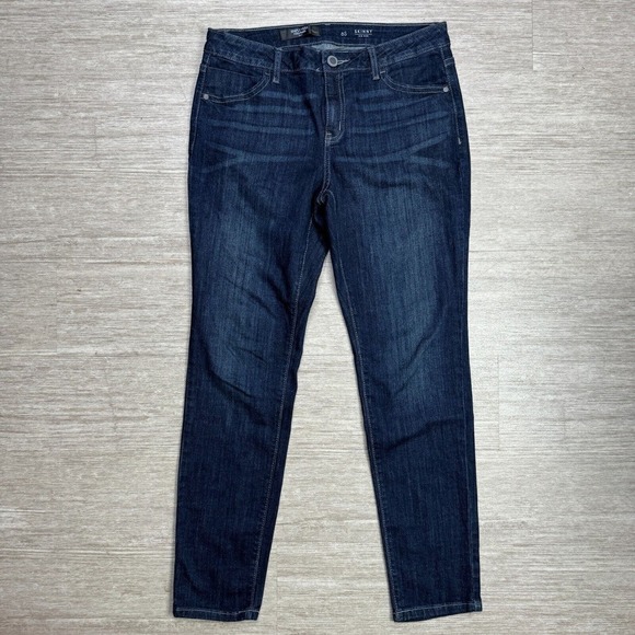 Simply Vera Wang Skinny Jeans 6 S Mid Rise Stretch Denim Dark Wash Indigo - Picture 1 of 11